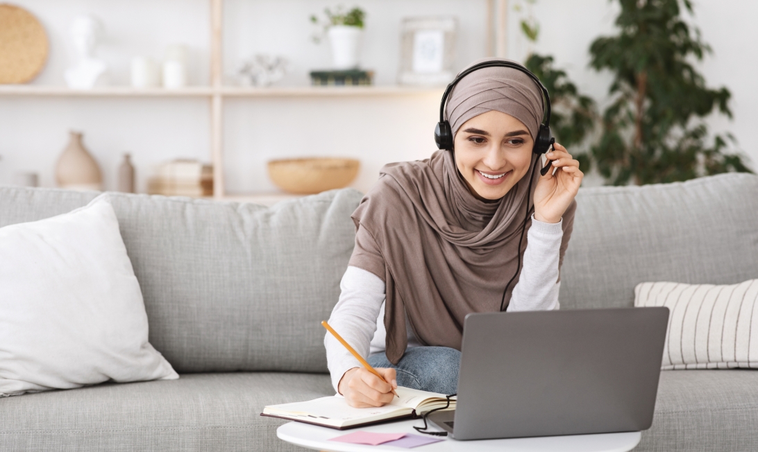 Muslim Woman Studying 